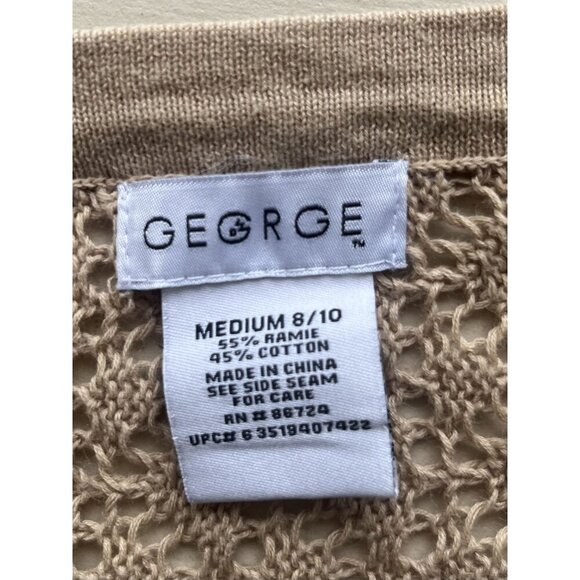 George Tan Crochet Knit Tie-Front Crop Cardigan M - Picture 4 of 4